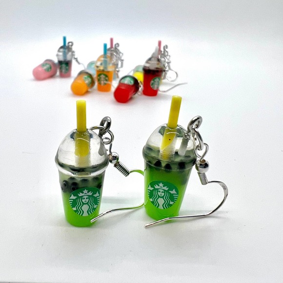 Starbucks Earrings - Boba Beads Earrings - Drink Earrings - Summer Earrings - Picture 2 of 8